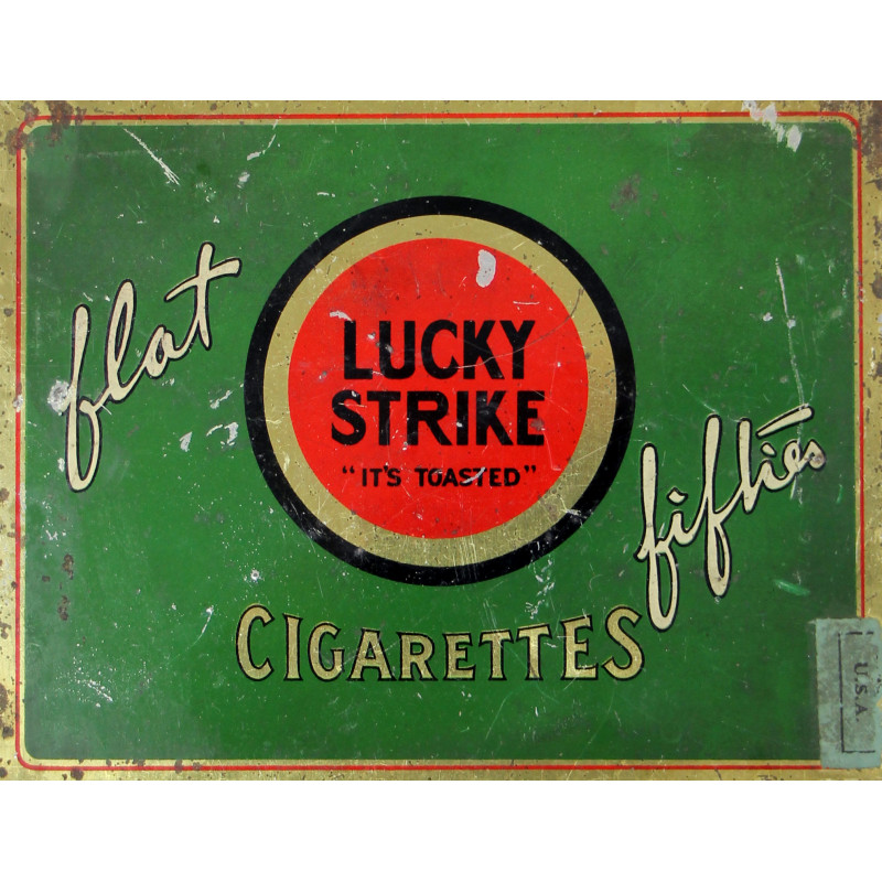 Tin, 50-Cigarette, LUCKY STRIKE, Flat Fifties