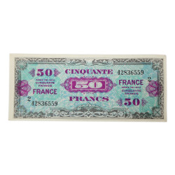 Billet d'invasion, 50 francs, 1944, 2e émission