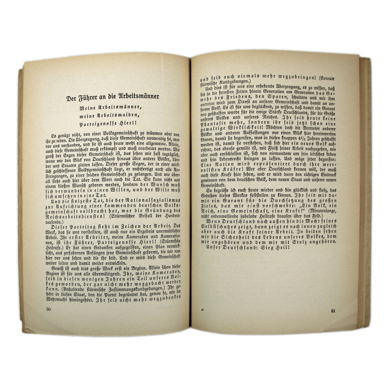 Speech, Adolf Hitler's, NSDAP Congress, Reden des führers am Parteitag der Arbeit, 1937