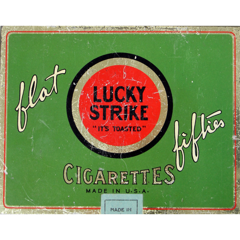 Tin, 50-Cigarette, LUCKY STRIKE, Flat Fifties