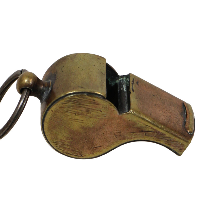 Whistle, Brass, with Chain and Hook