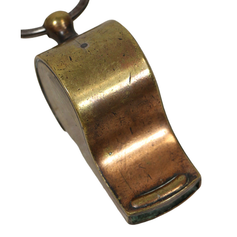 Whistle, Brass, with Chain and Hook