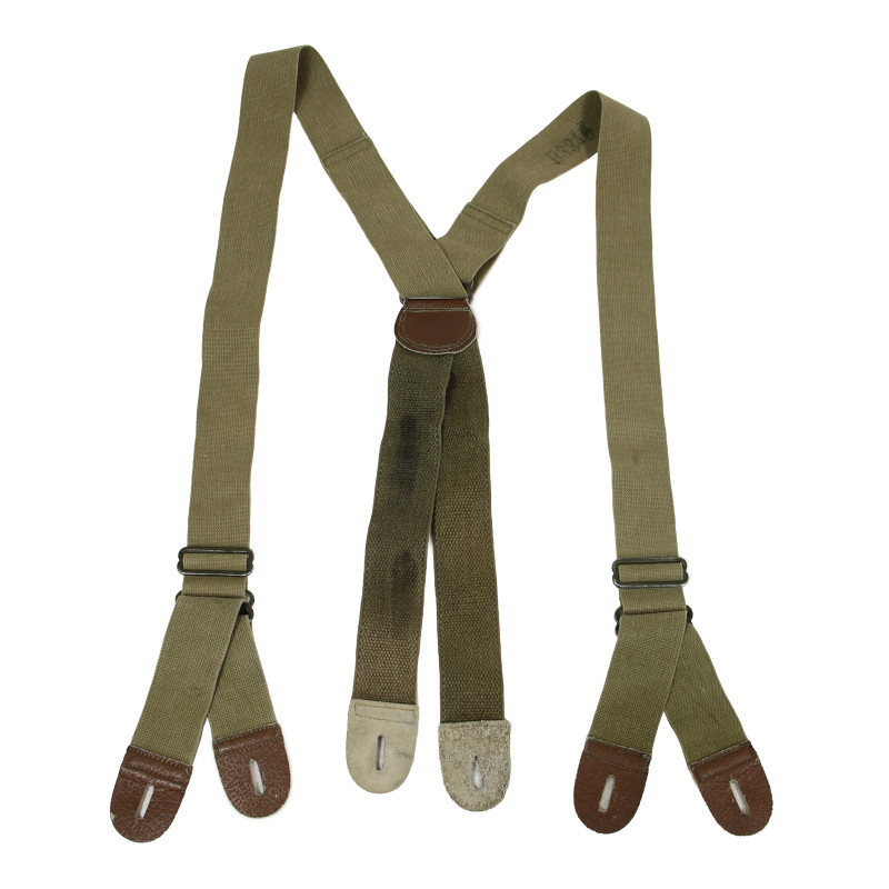 Bretelles de pantalon de parachutiste M-1942, OD 3, matricule partiel