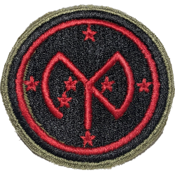 Insignia, 27th Infantry Division, OD Border, Green Back, 1943