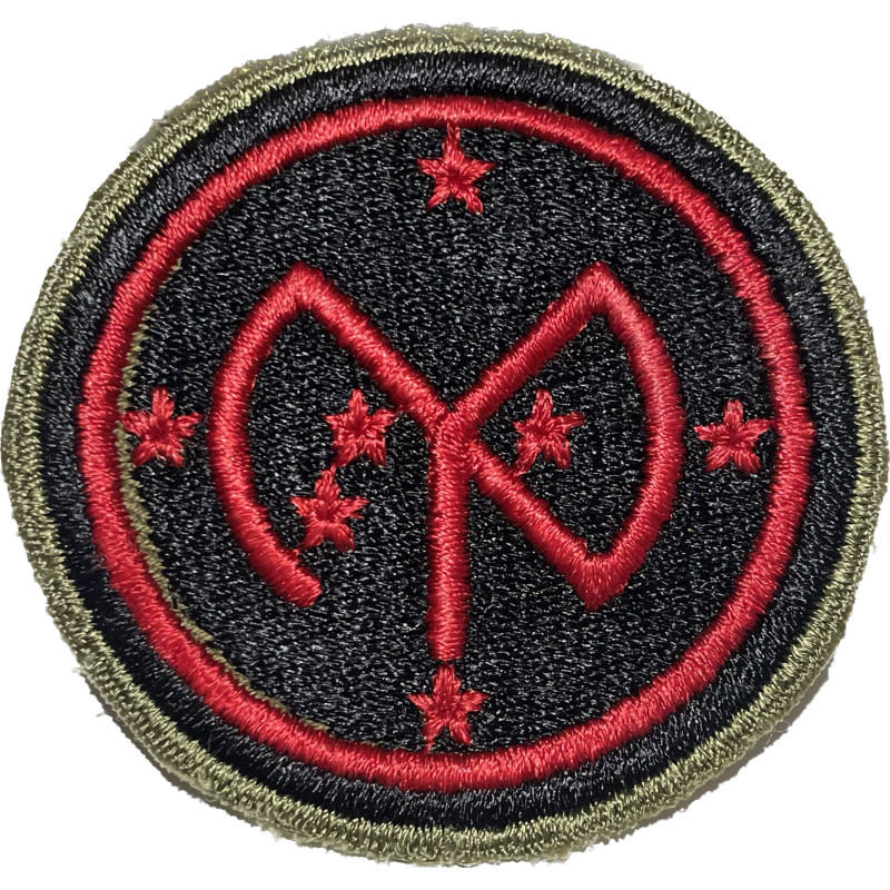 Insigne, 27th Infantry Division, bord vert, dos vert, 1943