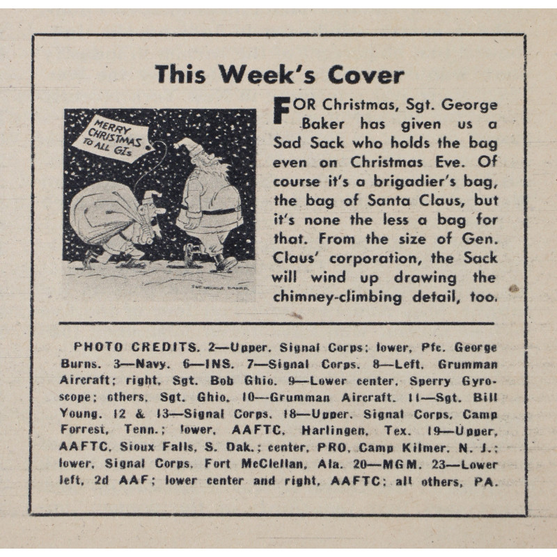 Magazine YANK, 22 décembre 1944, "Merry Christmas To All GIs"