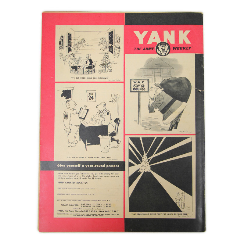 Magazine YANK, 22 décembre 1944, "Merry Christmas To All GIs"