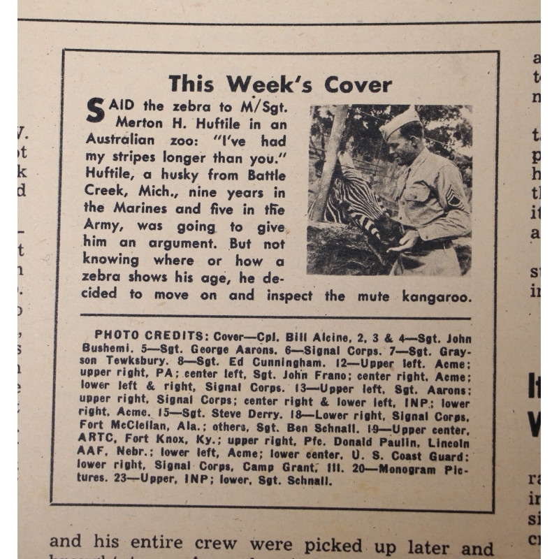 Magazine YANK, 10 mars 1944, "Zebras"
