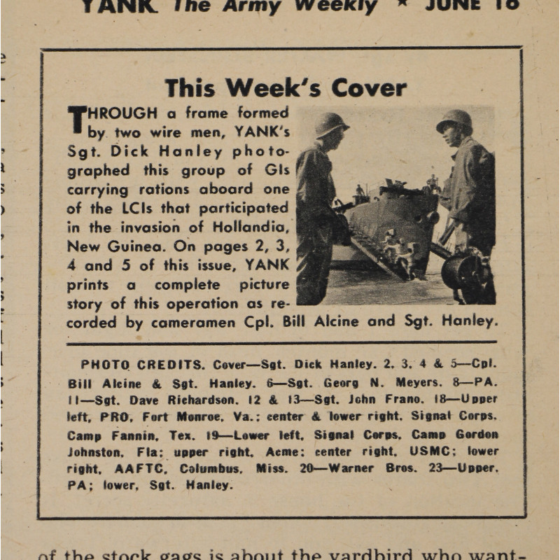 Magazine YANK, 16 juin 1944, "Start of an Invasion"