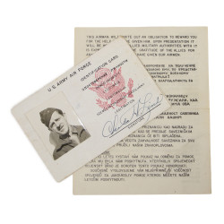 Carte d'identité, Blood Chit, T/Sgt. Charles Lind, mitrailleur, B-17, 342nd BS, 97th BG, 15th Air Force, USAAF, ETO & MTO
