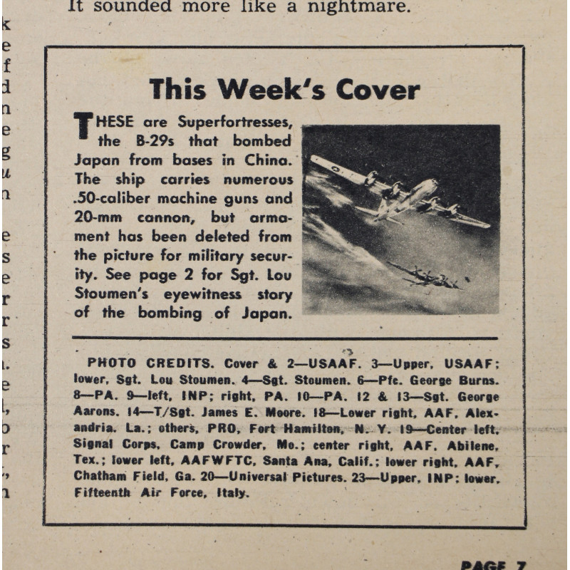 Magazine, YANK, July 21, 1944, 'Superfortresses'