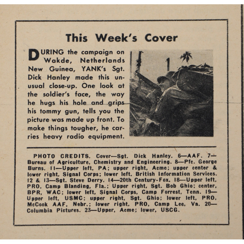 Magazine YANK, 11 août 1944, "Front Line, Pacific"