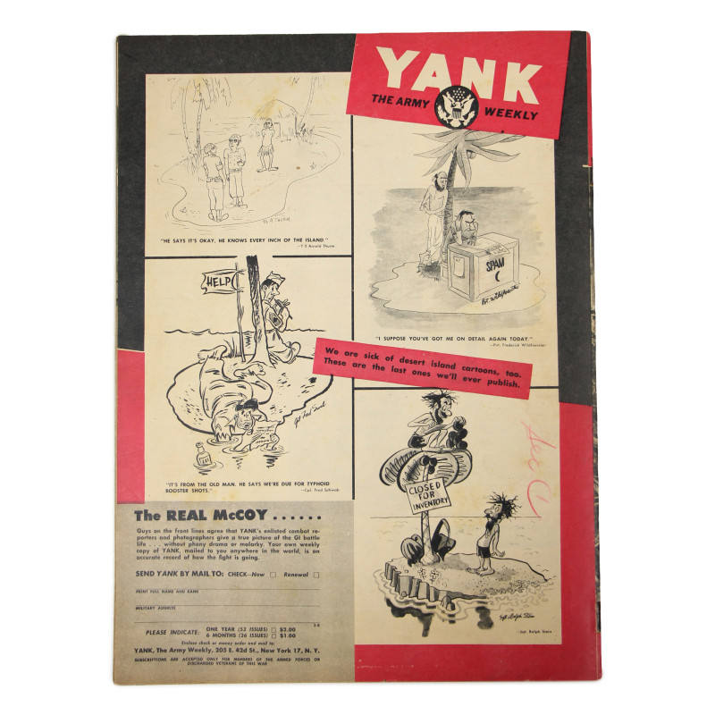Magazine YANK, 11 août 1944, "Front Line, Pacific"