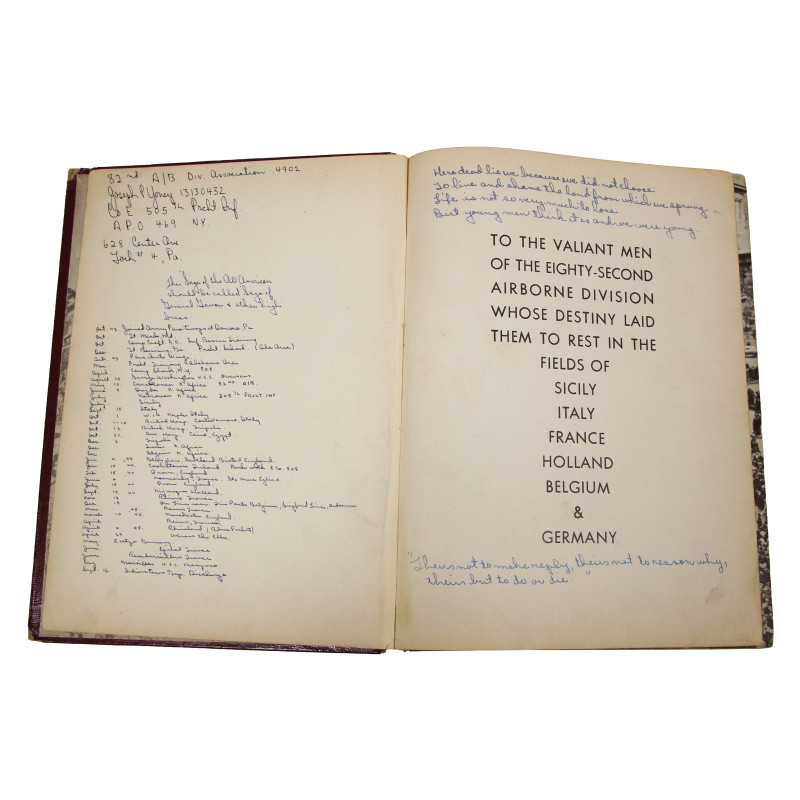 Book, Saga of the All American, 82nd Airborne Division, Pvt. Joseph Yaney, Co. E, 505th PIR