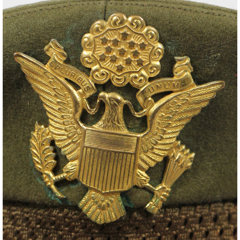 Casquette officier, US Army, 1st Lt. David Moncur, Co. H, 379th Inf. Regt., 95th Infantry Division, KIA, 14 décembre 1944