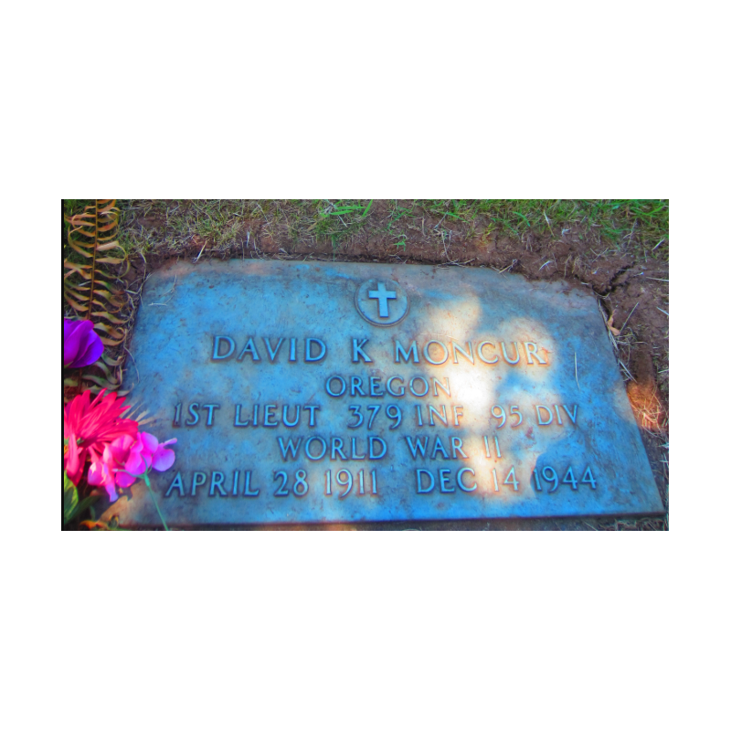Cap, Visor, Officer's, US Army, 1st Lt. David Moncur, Co. H, 379th Inf. Regt., 95th Infantry Division, KIA, December 14, 1944