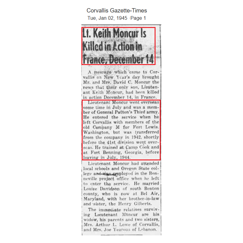Cap, Visor, Officer's, US Army, 1st Lt. David Moncur, Co. H, 379th Inf. Regt., 95th Infantry Division, KIA, December 14, 1944