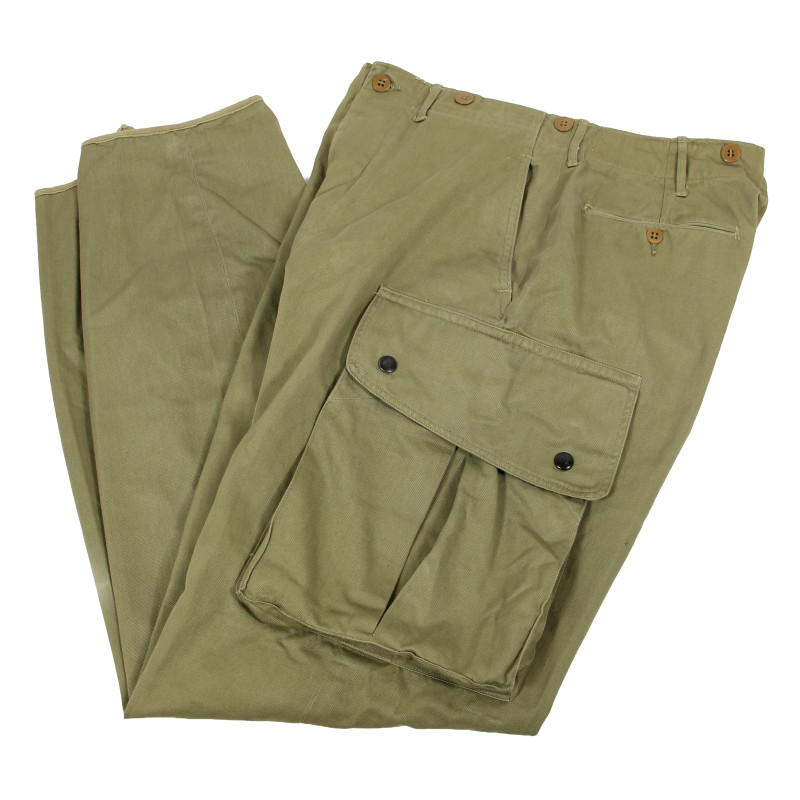 Pantalon de parachutiste M-1942, WM. F. FRETZ & SON, 1942, 32 x 34, matricule partiel