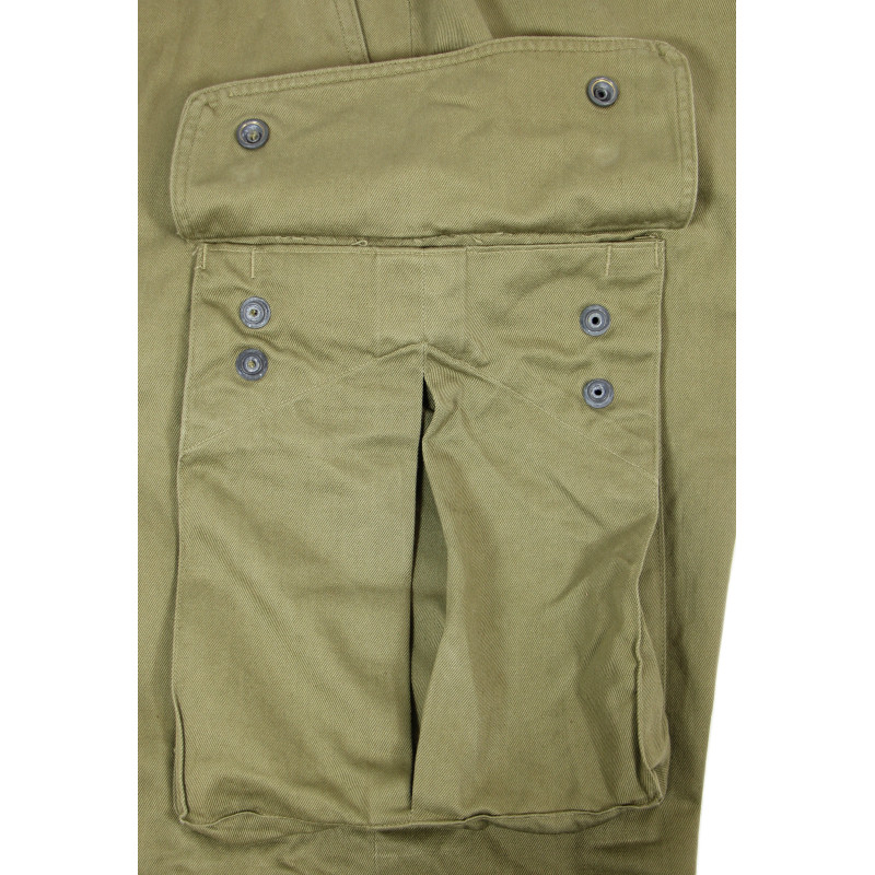 Pantalon de parachutiste M-1942, WM. F. FRETZ & SON, 1942, 32 x 34, matricule partiel