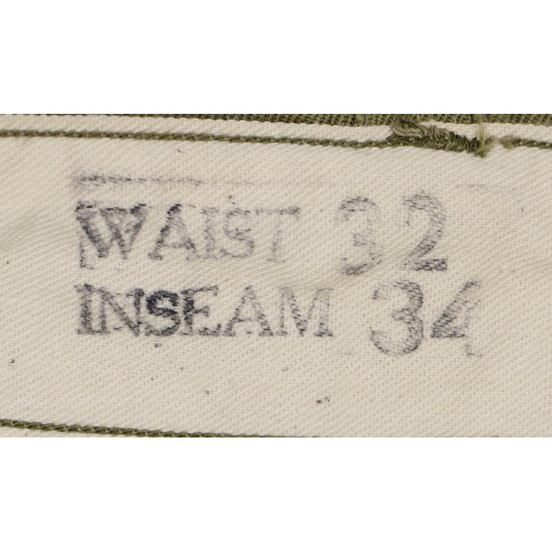 Pantalon de parachutiste M-1942, WM. F. FRETZ & SON, 1942, 32 x 34, matricule partiel
