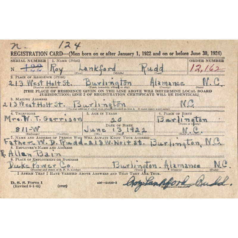 Dog Tags, T/3 Roy Rudd, Div. Hq., 104th Infantry Division, ETO