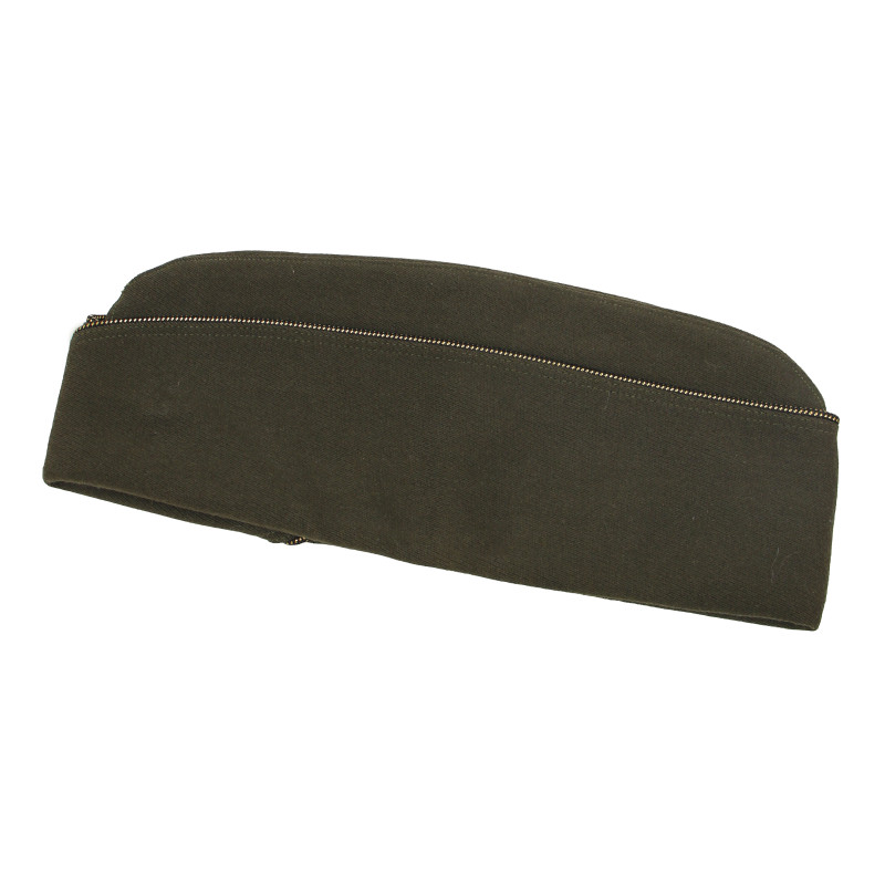 Cap, Garrison, Wool, Elastique, OD, Dark, Officer's, Size 7 ⅛, 1942