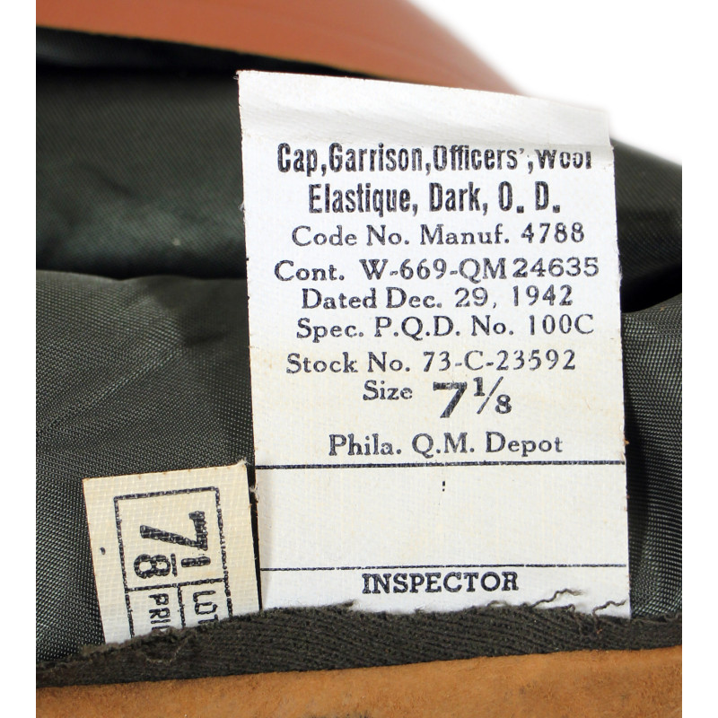 Calot officier, chocolat, taille 57, 1942