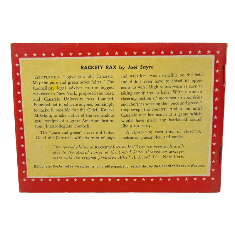 Novel, US Army, Rackety Rax, 1932