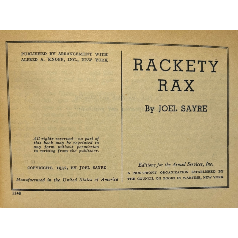 Roman, US Army, Rackety Rax, 1932