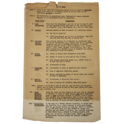 Document dactylographié, Key Chart, US Army