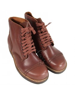 Brodequins de combat, cuir lisse