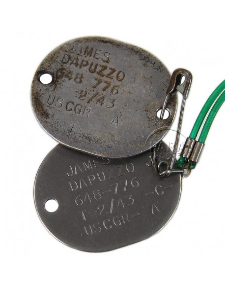 Dog tags, US Coast Guard, 1943 Dog tags, US Coast Guard, 1943