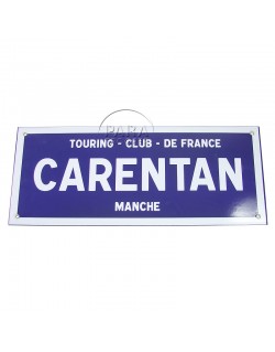 Sign, Road, Carentan, Enameled, 48 x 20 cm