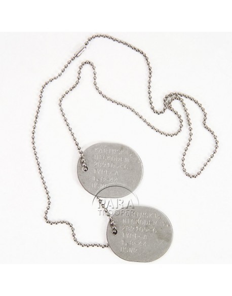 Dog tags, USN, 1944 Dog tags, USN, 1944