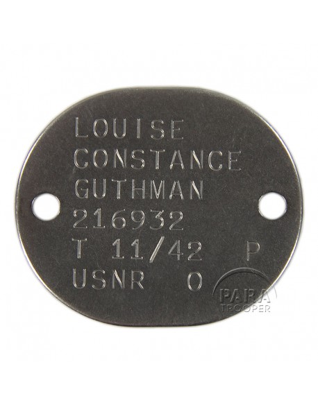 Plaque d'identité USN, Officier WAVE Plaque d'identité USN, Officier WAVE