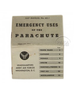 Manuel d'utilisation d'urgence d'un parachute, AAF
