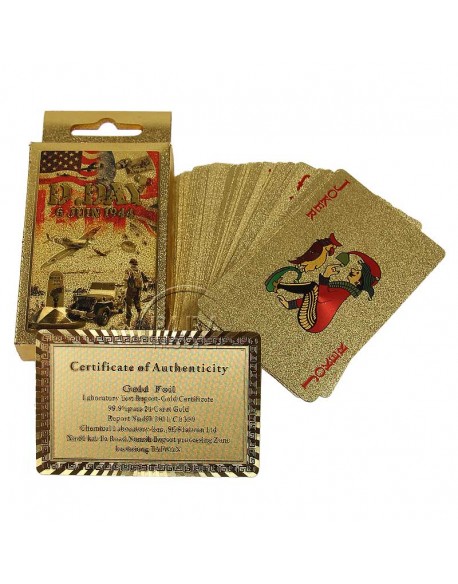 Cards, Playing, Vintage D-Day, Gold plated