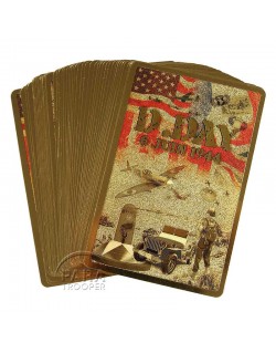 Jeu de cartes Vintage D-Day, plaqué Or