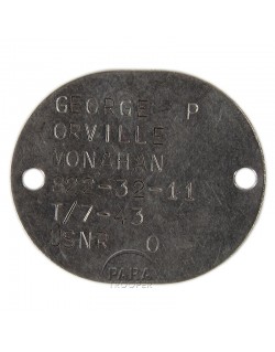 Dog Tag, US Navy, SC3c George Monahan, USS Sumter, PTO