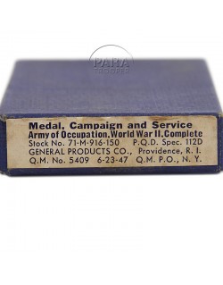 Coffret médaille, Army of Occupation