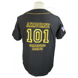 Chemise Baseball, noire, 101st Airborne