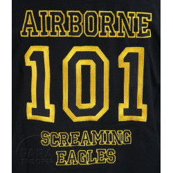 Chemise Baseball, noire, 101st Airborne