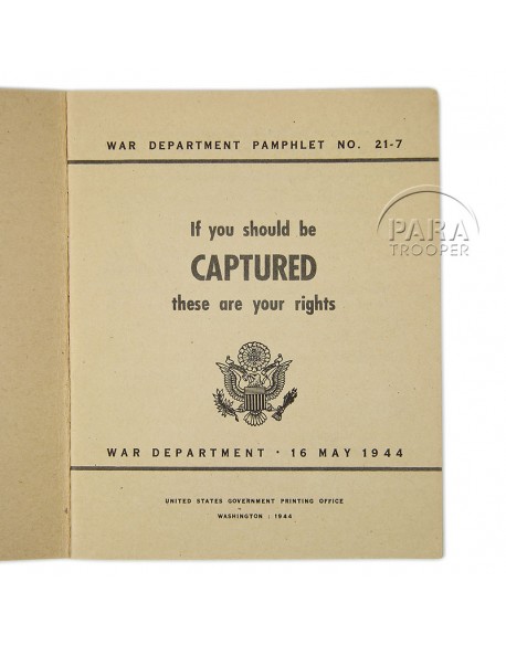 Livret "If you should be captured"