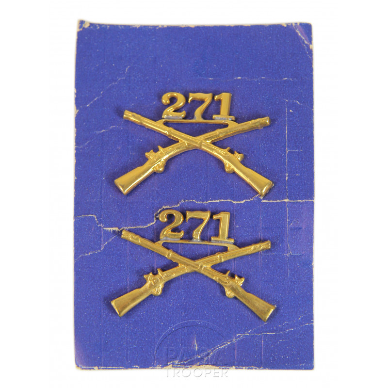 Insignias, Collar, Pair, 271st IR, 69th Inf. Div. Insignias, Collar, Pair, 271st IR, 69th Inf. Div.