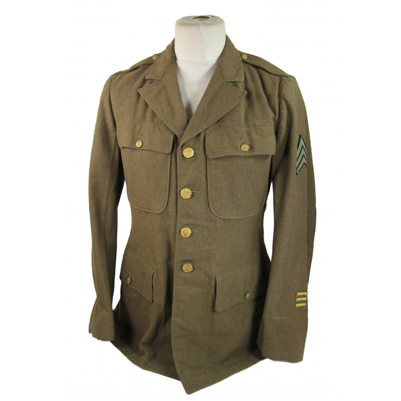 Coat, Wool, Serge, OD, 40R, 1942 Coat, Wool, Serge, OD, 40R, 1942