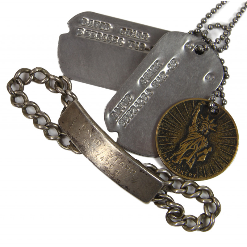 Grouping, Dog Tags, David Starr, 1942 Grouping, Dog Tags, David Starr, 1942