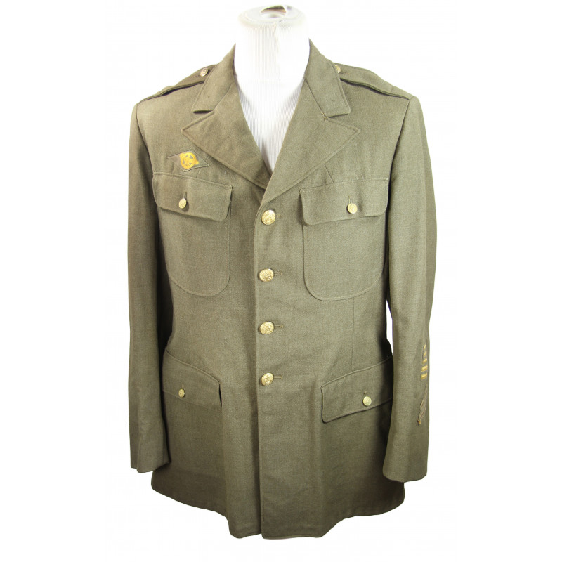 Coat, Wool, Serge, OD, 42L Coat, Wool, Serge, OD, 42L