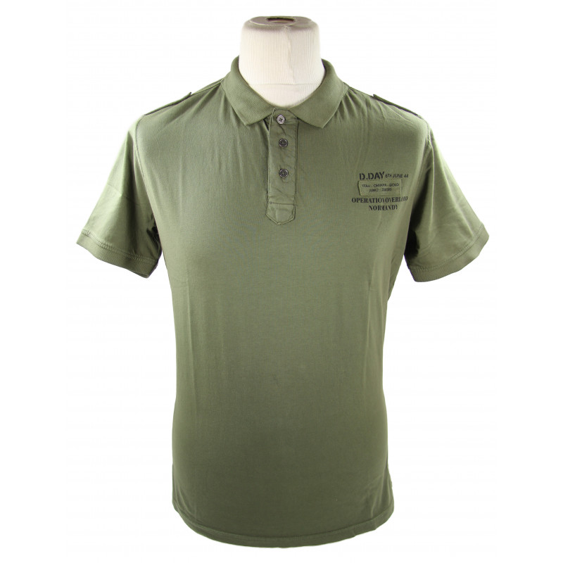 Polo shirt, Khaki, D.DAY 6TH JUNE 44, OPERATION OVERLORD NORMANDY