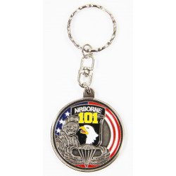 Key Ring, 101st Airborne (Screaming Eagle), silver