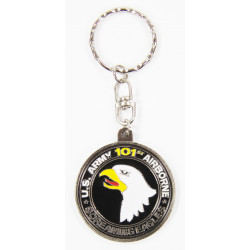 Key Ring, 101st Airborne (Screaming Eagle), silver